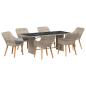 Preview: Outdoortisch-Set 7 pcs Hellgrau 190 x 80 x 74 cm