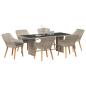 Preview: Outdoortisch-Set 7 pcs Hellgrau 190 x 80 x 74 cm