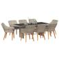 Preview: Essgruppe 9 pcs Hellgrau 190 x 80 x 74 cm