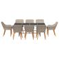Preview: Essgruppe 9 pcs Hellgrau 190 x 80 x 74 cm