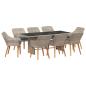 Preview: Essgruppe 9 pcs Hellgrau 190 x 80 x 74 cm