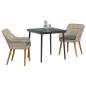 Preview: Essgruppe 3 pcs Hellgrau und Schwarz 80 cm x 80 cm