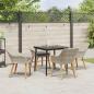 Preview: Essgruppe 5 pcs Hellgrau und Schwarz 80 cm x 80 cm
