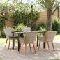 Preview: ARDEBO.de - Essgruppe 5 pcs Hellgrau und Schwarz 140 x 70 x 74 cm
