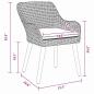 Preview: Essgruppe 5 pcs Hellgrau und Schwarz 140 x 70 x 74 cm