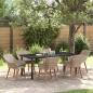 Preview: ARDEBO.de - Essgruppe 7 pcs Hellgrau und Schwarz 200x100x74 cm