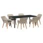 Preview: Essgruppe 7 pcs Hellgrau und Schwarz 200x100x74 cm