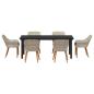 Preview: Essgruppe 7 pcs Hellgrau und Schwarz 200x100x74 cm