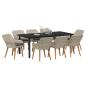 Preview: Essgruppe 9 pcs Hellgrau und Schwarz 200x100x74 cm