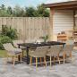 Preview: Essgruppe 9 pcs Hellgrau und Schwarz 200x100x74 cm