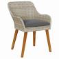 Preview: Essgruppe 9 pcs Hellgrau und Schwarz 200x100x74 cm