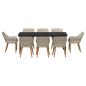 Preview: Essgruppe 9 pcs Hellgrau und Schwarz 200x100x74 cm