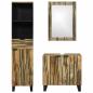 Preview: Badezimmermöbel Set 3 pcs Braun Hoch Massives Raues Mango Holz