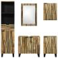 Preview: Badezimmermöbel Set 5 pcs Braun Mittel Massives raues Mangoholz