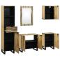 Preview: Badezimmermöbel Set 5 pcs Braun Mittel Massives raues Mangoholz