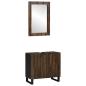 Preview: ARDEBO.de - Badezimmermöbel Set mit Regal mit Speicher mit Tür mit Spiegel 2 pcs Walnuss Braun Standard