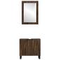 Preview: Badezimmermöbel Set mit Regal mit Speicher mit Tür mit Spiegel 2 pcs Walnuss Braun Standard