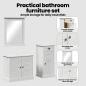 Preview: Badezimmermöbel Set mit Schubladen mit Regal Wandmontiert mit Speicher mit Tür mit Spiegel 3 pcs Braun 37 x 34 x 80 cm