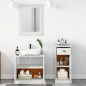 Preview: Badezimmermöbel Set mit Schubladen mit Regal Wandmontiert mit Speicher mit Tür mit Spiegel 3 pcs Braun 37 x 34 x 80 cm