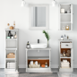 Preview: Badezimmermöbel Set 5 pcs Antik Weiß 37 x 34 x 110 cm