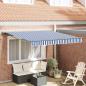 Preview: ARDEBO.de - Einziehbare Markise Blau und Weiß 300x250 cm