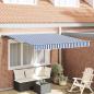 Preview: ARDEBO.de - Einziehbare Markise Blau und Weiß 300x250 cm