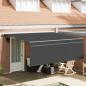 Preview: ARDEBO.de - Einziehbare Markise Grau 400 × 300 cm Aluminium, Stoff