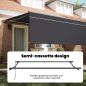 Preview: Einziehbare Markise Grau 400 × 300 cm Aluminium, Stoff