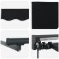 Preview: Einziehbare Markise Schwarz 500x300 cm Polyester und Aluminium