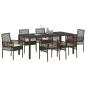 Preview: Garten Essgruppe 7 Stk. Braun Poly-Rattan