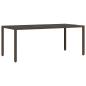 Preview: Garten Essgruppe 7 pcs Braun 190 x 90 x 75 cm Poly-Rattan
