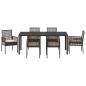 Preview: Garten Essgruppe 7 pcs Braun 190 x 90 x 75 cm Poly-Rattan