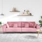 Preview: Samt Sofa mit Kissen mit Kissen Rosa 209 cm Samt