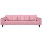 Preview: Samt Sofa mit Kissen mit Kissen Rosa 209 cm Samt
