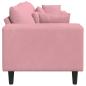 Preview: Samt Sofa mit Kissen mit Kissen Rosa 209 cm Samt