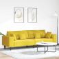 Preview: ARDEBO.de - Samt Sofa mit Kissen mit Kissen Gelb 210 cm Samt