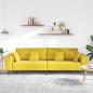 Preview: Samt Sofa mit Kissen mit Kissen Gelb 210 cm Samt