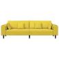 Preview: Samt Sofa mit Kissen mit Kissen Gelb 210 cm Samt