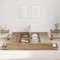 Preview: Bett mit Stauraum Eiche handwerklich 200 x 200 cm