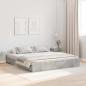 Preview: Bett mit Stauraum mit Schubladen mit Kopfteil mit Speicher Betongrau 180 x 200 cm