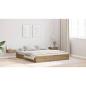Preview: Bett mit Stauraum Eiche handwerklich 180 x 200 cm