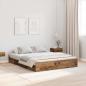 Preview: ARDEBO.de - Bett mit Stauraum mit Schubladen mit Kopfteil mit Speicher Altholz 160 x 200 cm