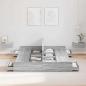 Preview: Bett mit Stauraum mit Schubladen mit Kopfteil mit Speicher Grau Sonoma 150 x 200 cm