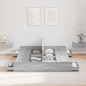 Preview: Bett mit Stauraum mit Schubladen mit Kopfteil mit Speicher Grau Sonoma 140 x 200 cm
