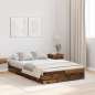 Preview: Bett mit Stauraum mit Schubladen mit Kopfteil mit Speicher Altholz 120 x 200 cm Holz
