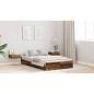 Preview: Bett mit Stauraum mit Schubladen mit Kopfteil mit Speicher Altholz 120 x 200 cm Holz