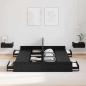 Preview: Bett mit Stauraum Schwarze Eiche 135 x 190 cm Melamin