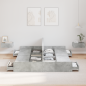 Preview: Bett mit Stauraum Betongrau 135 x 190 cm Holzwerkstoff