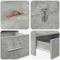 Preview: Bett mit Stauraum Betongrau 135 x 190 cm Holzwerkstoff