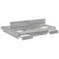 Preview: Bett mit Stauraum Grau Sonoma 135 x 190 cm Holzverbundwerkstoff